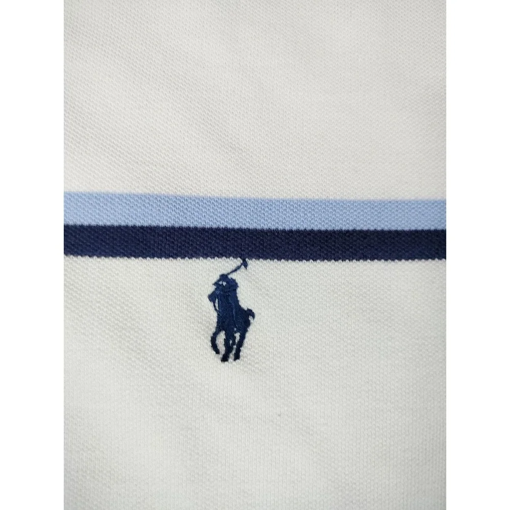 Vintage‎ Polo Ralph Lauren Shirt Mens XL White Blue Striped Pony Preppy Casual